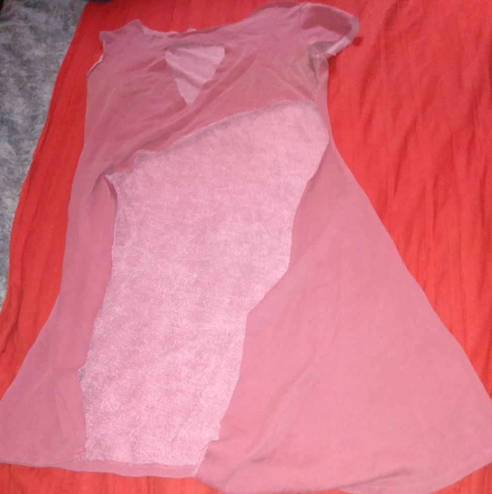 American Apparel Red Distressed Sweater Sleeveless Dress Size S